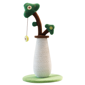 Vertical Money Tree Cat Scratching Pole, Sisal Wear-Resistant Cat Scratching Column, Interactive Ball Track Spring Ball Cat Toy, Durable And Cute Sisa