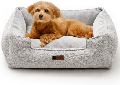 MEWOOFUN Medium Dog Bed - 31.5x23.6x9.5 Inch Washable Rectangle Pet Bed With Warming & Calming Features, Anti-Slip Bottom For Puppies