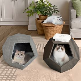25.98 Inch Modern Pet Furniture, Including Cat Rack Side Table, Sofa Side Table, Flower Pot MDF Multifunctional Furniture, Cement Gray, Prohibited Pla