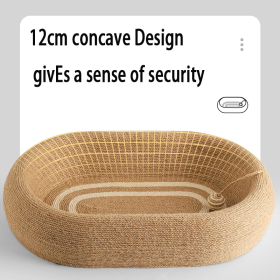 Large Space Sisal Cat Scratching Board Cat Bed, One-piece Enlarged And Widened Wear-resistant And Non-chipping Cat Scratching Basin With Cat Ball Toy,