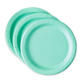 Way To Celebrate 7-Inch Mint Disposable Paper Plates – 24 Count Pack Of Durable Party Plates For Snacks And Desserts
