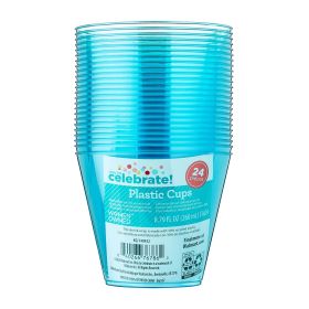 Way To Celebrate Disposable Plastic Cups – Blue, 8.79 fl oz, 24 Count Durable Party Drinkware