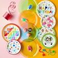 Way To Celebrate Colorful Party Paper Plates 10 Count 7" Round Multicolor Disposable Tableware for Birthdays and Events