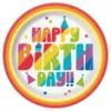 Way To Celebrate Happy Birthday Paper Plates 10 Count 9" Round Multicolor Disposable Party Tableware