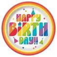 Way To Celebrate Happy Birthday Paper Plates 10 Count 9" Round Multicolor Disposable Party Tableware