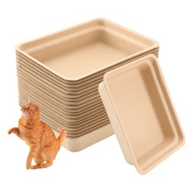 Twlead Disposable Cat Litter Box (20 Pack Of Trays)(Suitable for Cat Hamster Guinea Pig Mice Rabbit)Eco Friendly 100% Recycled Paper Trays(Shipmen