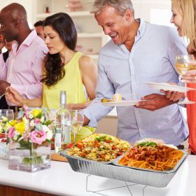 42Pcs Disposable Chafing Dish Buffet Kit - Heat-Resistant Aluminum Foil Pans, Iron Stands & Sturdy Utensils - Long-Lasting Warmth - Ideal for Catering