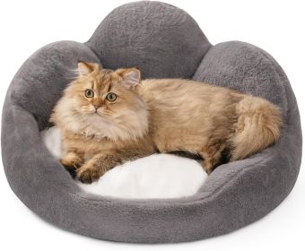 MEWOOFUN Cat Bed And Small Dog Bed, Fluffy Dog Bed Washable Cat Couch Bed, Cute Cat Bed For Indoor Cats, Flower Cat Sofa Bed With Non Slip Bottom, Pet