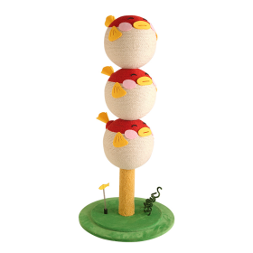 Cute Puffer Fish-shaped Cat Climbing Frame, Three-tier Climbing Tower With Base, Indoor Cat Scratching Post Climbing Frame With Vertical Claw Interact