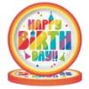Way To Celebrate Happy Birthday Paper Plates 10 Count 9" Round Multicolor Disposable Party Tableware