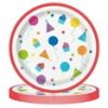 Way To Celebrate Colorful Party Paper Plates 10 Count 7" Round Multicolor Disposable Tableware for Birthdays and Events