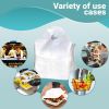 2500 Pack Wave Handle Take-Out Food Bags 16" L, 16" H, 9.5 x 7 Bottom Size. White Color. Plastic Merchandise Bags, Retail Shopping Goodie Plastic Bags