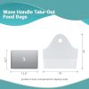 2500 Pack Wave Handle Take-Out Food Bags 16" L, 16" H, 9.5 x 7 Bottom Size. White Color. Plastic Merchandise Bags, Retail Shopping Goodie Plastic Bags