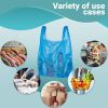 Pack of 1000 Blue T-Shirt Bags 12 x 8 x 24. Ultra Thin Carry-Out Bags 12x8x24. Thickness 0.65 mil. Opaque Shopping Grocery Bags. Handled Polyethylene