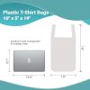 Pack of 2000 White T-Shirt Plastic Bags 10 x 5 x 19. Ultra Thin Carry-Out Bags 10x5x19. Thickness 0.48 mil. Unprinted Shopping Grocery Bags. Handled P