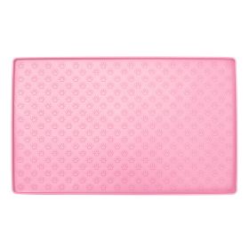 Spot Pet Mat, Waterproof And Easy To Clean Silicone Dog Mat, Cat Mat, Square Pet Placemat, Pet Supplies (Option: Pink-large)