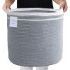 Large Recycled Cotton Rope Basket Blanket Storage Basket Pillows Toys Towels Laundry and Living Room Organization 15.8x13.8 Inches   Eco friendly & De