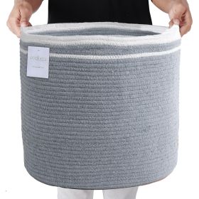 Large Recycled Cotton Rope Basket Blanket Storage Basket Pillows Toys Towels Laundry and Living Room Organization 15.8x13.8 Inches   Eco friendly & De (Brand: Eco Living)