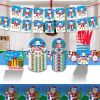 Christmas 10-piece set   Set Party Supplies Snowman Disposable Tableware Paper Plates and Napkins Banners Plastic tablecloths Cutlery Serves 60 for Me